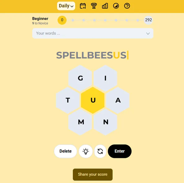 How to Play Spelling Bee Daily Game Step 1